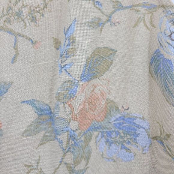 80's Country Linen Floral Sleeveless Button‎ Down Prairie Maxi Dress Tan Sz 6P - Picture 2 of 11